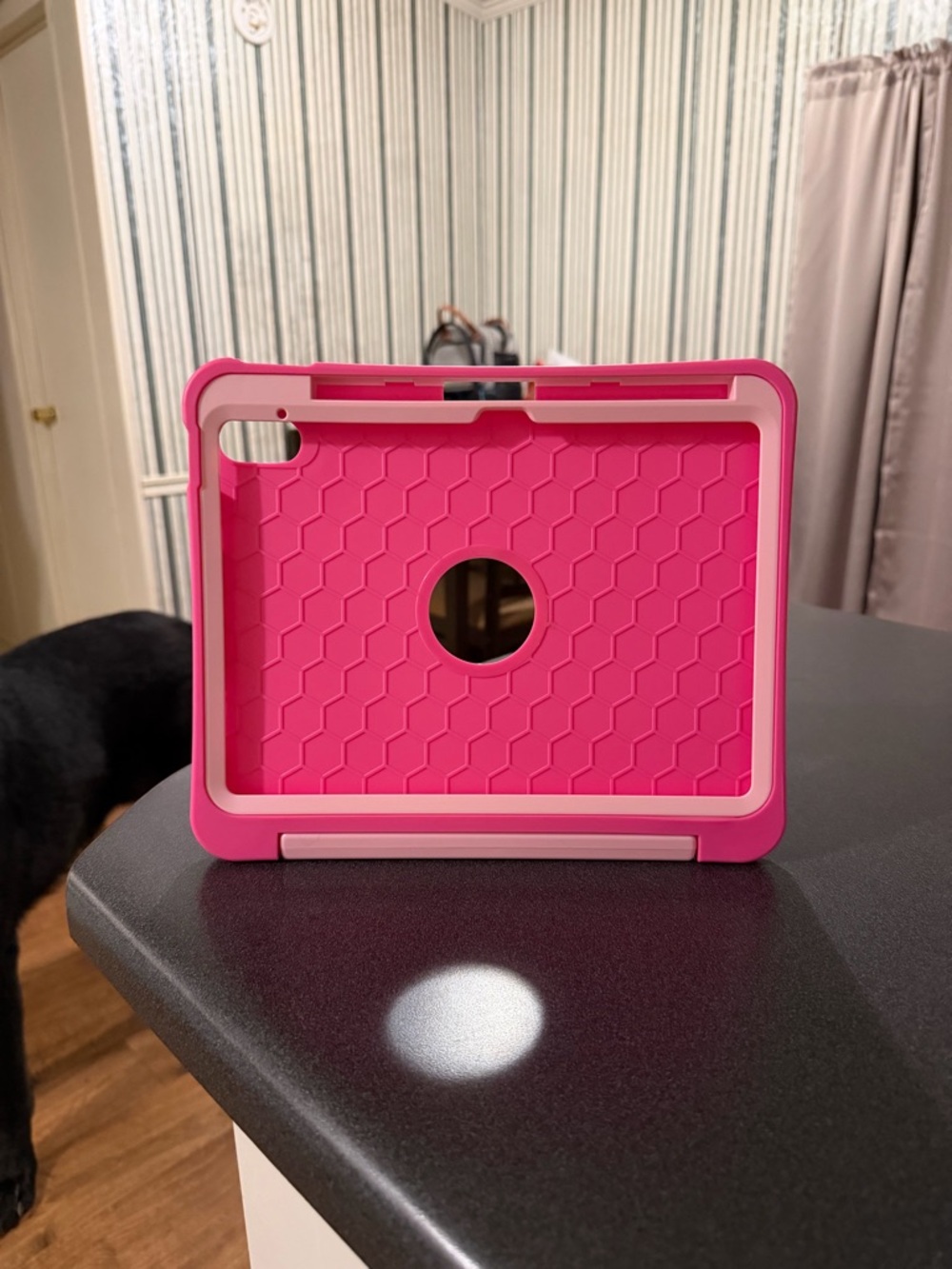 Shock-Resistant Pink Tablet Case with Built-In Stand